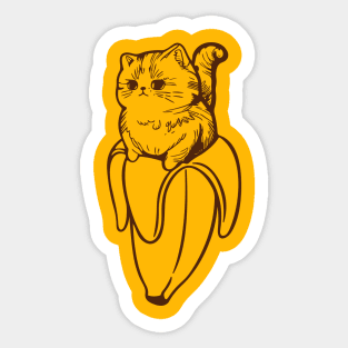 Cat in a banana Sticker